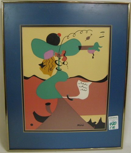 Appraisal: JOAN MIRO THREE COLOR LITHOGRAPHS after his original paintings Each