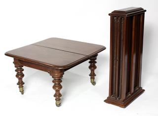 Appraisal: Victorian walnut miniature extending dining table Victorian walnut miniature extending