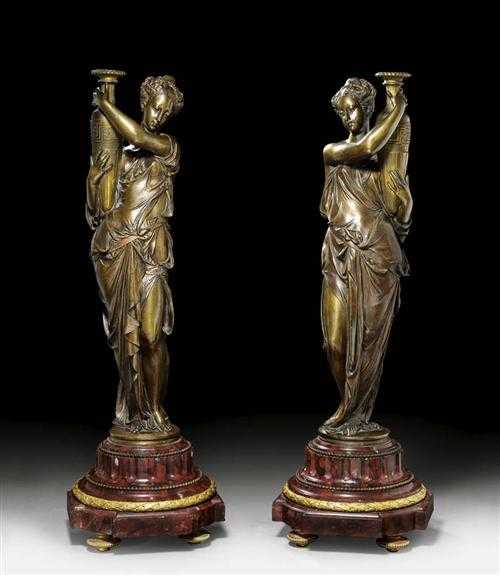 Appraisal: PAIR OF SCULPTURES A L'ANTIQUE late Louis XVI Paris th