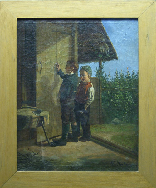 Appraisal: F Benthold late th c oil on canvas of young