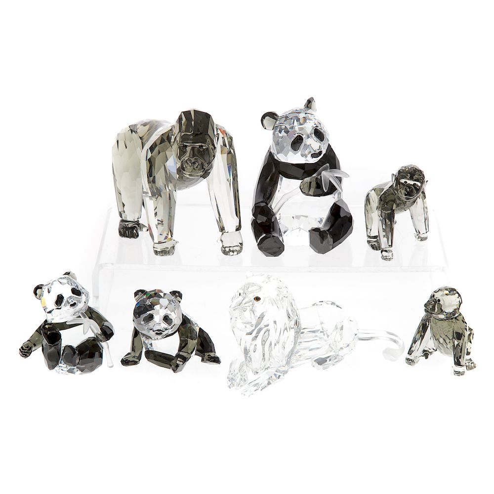 Appraisal: Seven Swarovski Crystal Animals from the Endangered Wildlife series including