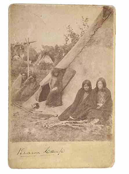 Appraisal: Will Soule Cabinet Photograph of Kiowa Camp Albumen print on