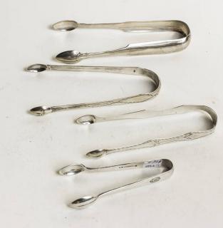 Appraisal: Sterling Silver Asst Tongs OT Gross