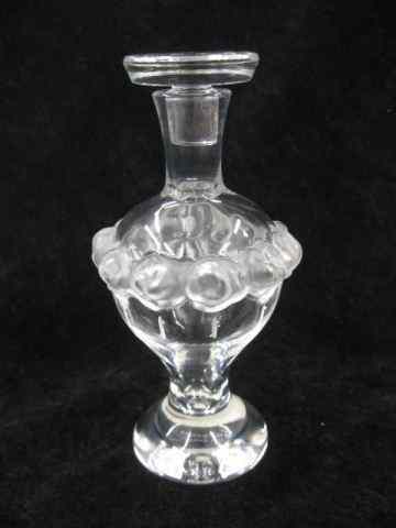 Appraisal: Lalique French Crystal Perfume Bottle frosted rose decor '' signed