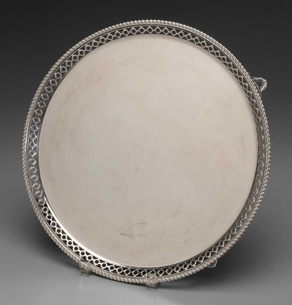 Appraisal: Howard Co Sterling Tray American round with circular openwork and