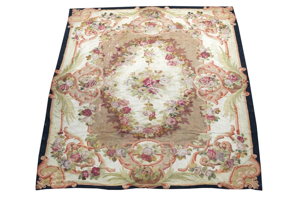 Appraisal: AUBUSSON TAPESTRYCondition with fully lined back with hand sewn stitching