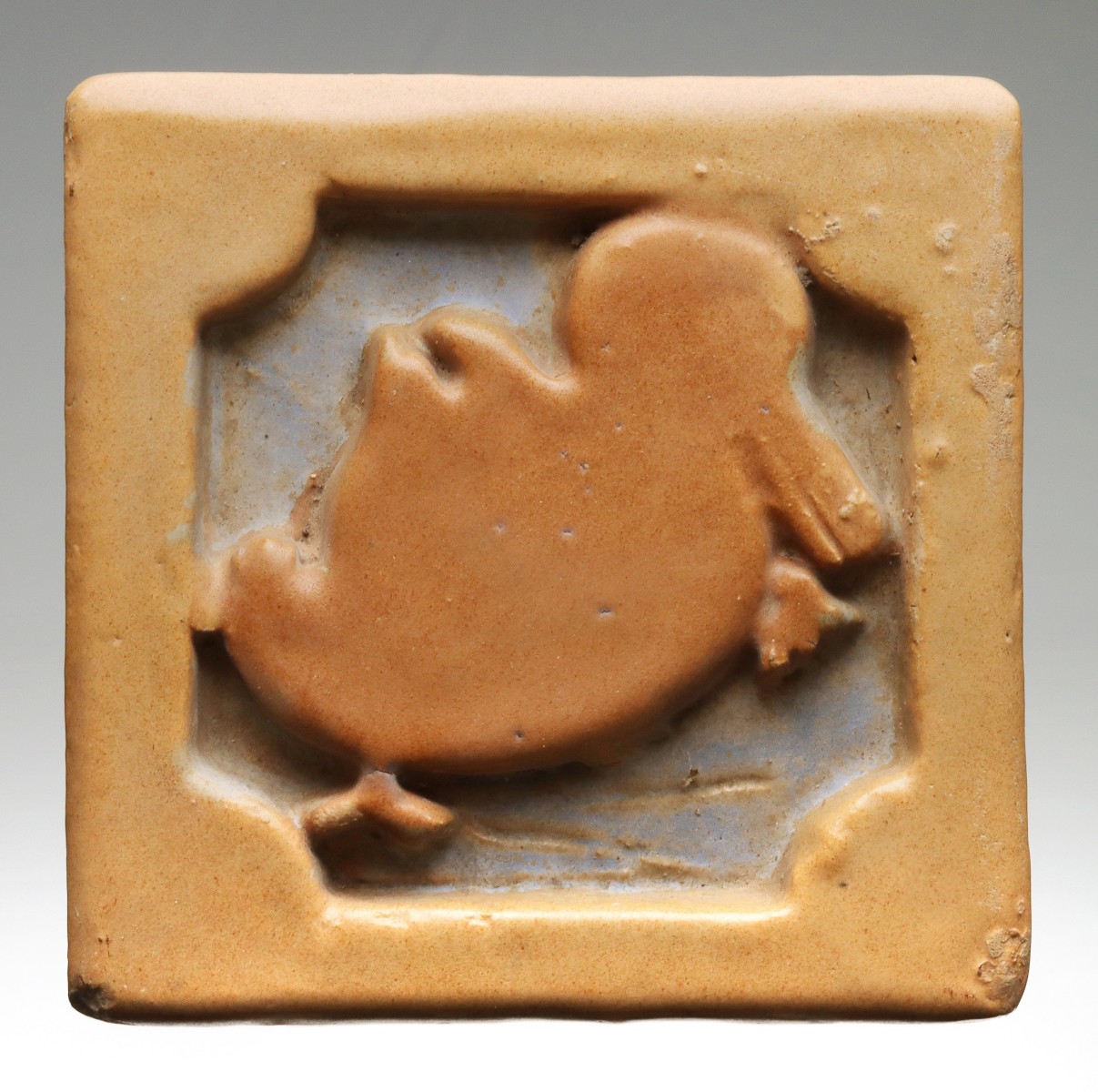 Appraisal: ARCHITECTURAL TERRA COTTA BLOCK TILE ATTR MORAVIANThe block with duckling