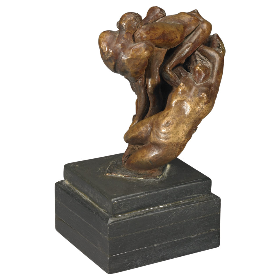 Appraisal: WINDS OF LIFE E Montenegro small bronze figural group on