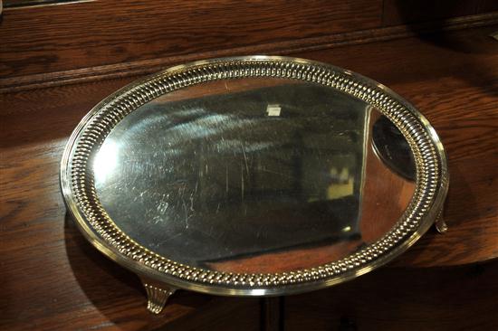 Appraisal: ENGLISH STERLING SILVER TRAY Round and footed tray with ribbed