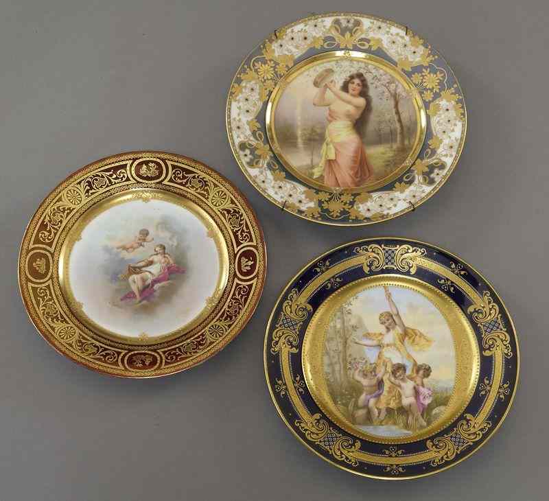 Appraisal: Royal Vienna style porcelain plates all figural and highly decorated