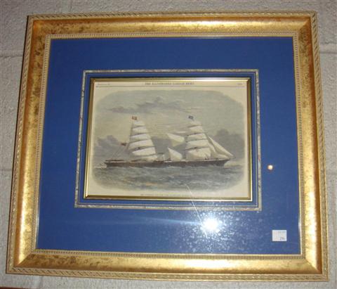 Appraisal: ILLUSTRATED LONDON NEWS BOAT Print x in Framed Provenance ANTIQUE