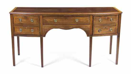 Appraisal: A Georgian Mahogany Sideboard having a rectangular top with bowed