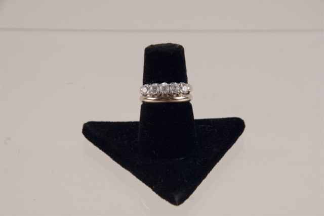 Appraisal: a Wedding Set Solid Band marked K second band with