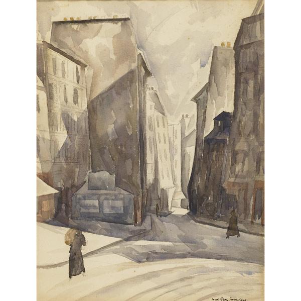 Appraisal: JACOB GELLAR SMITH Two untitled watercolors framed Dated and depicting