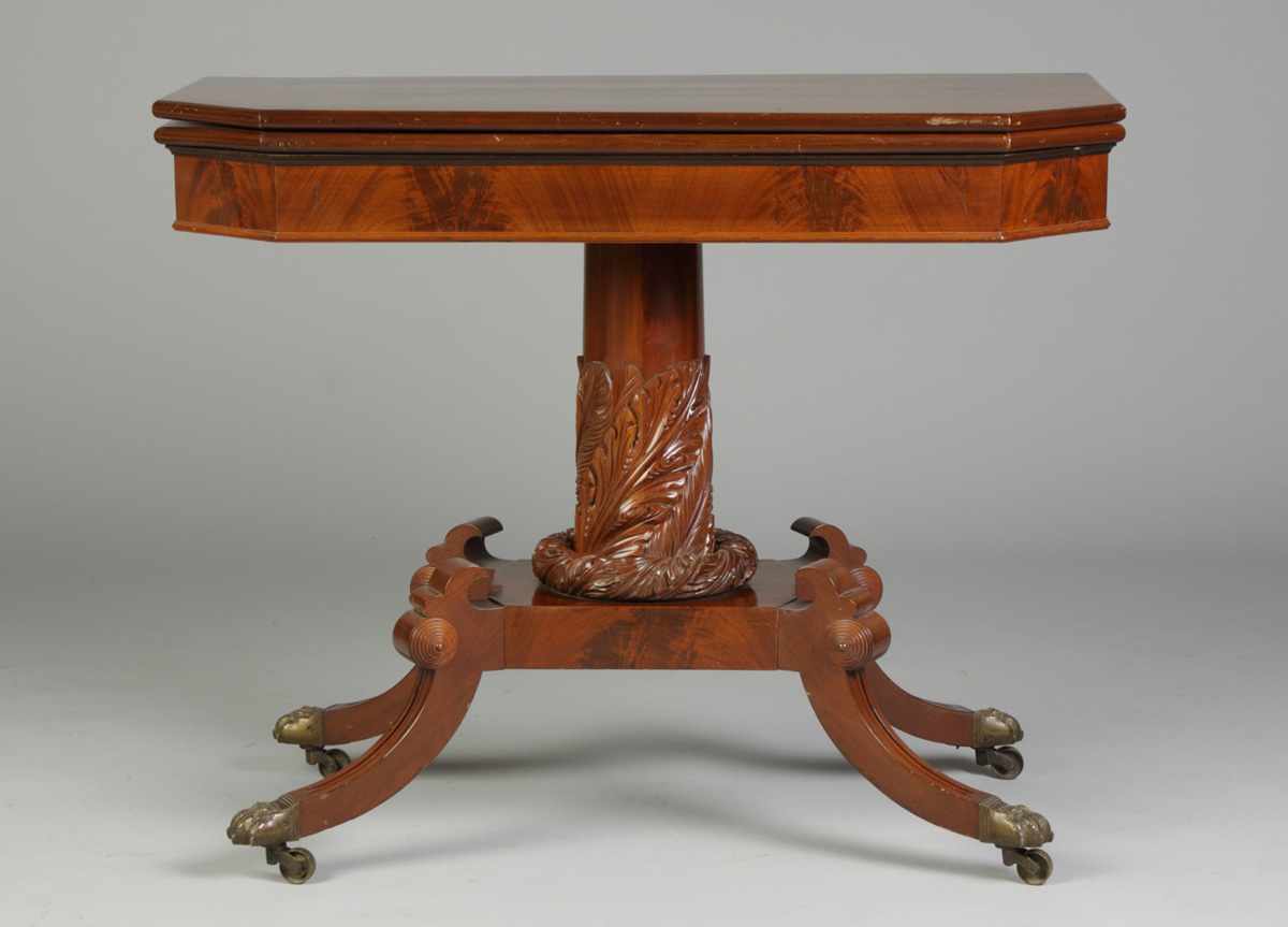 Appraisal: Atrr To Joseph Barry Philadelphia Card Table Condition Old refinish