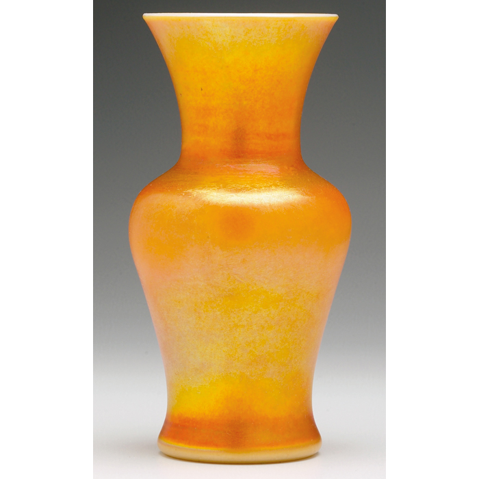 Appraisal: Imperial vase waisted form with flaring neck in gold glass