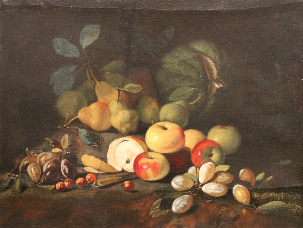 Appraisal: CONTINENTAL SCHOOL TH TH CENTURY STILL LIFE OF AUTUMN FRUIT