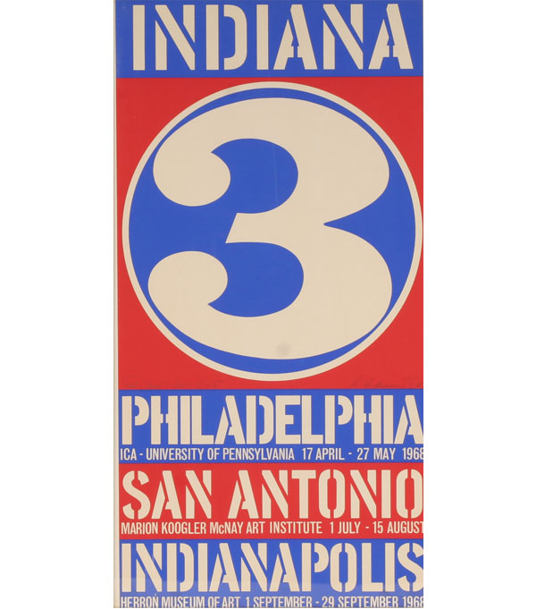 Appraisal: Robert Indiana American b Number Three silkscreen art poster pencil