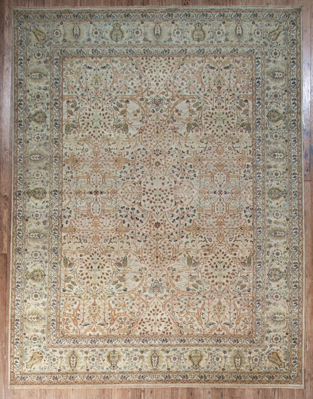 Appraisal: Persian Carpet tan ground overall vining design ft in x