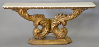 Appraisal: Contemporary marble top pier table ht in top x Contemporary