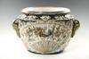 Appraisal: JARDINIERE - th c hand decorated French pottery jardiniere Applied