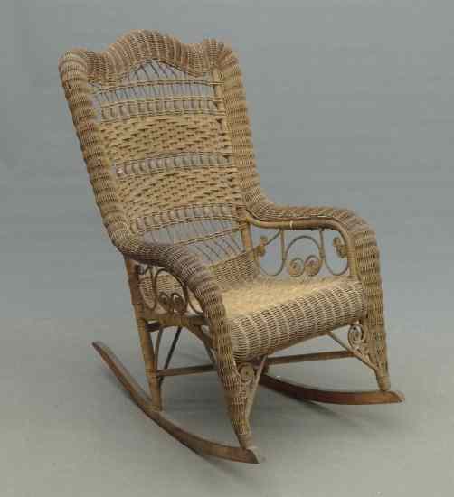 Appraisal: C 's wicker rocking chair