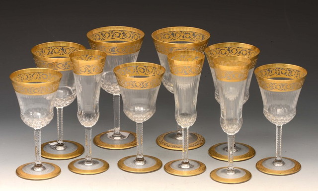 Appraisal: A COLLECTION OF SAINT LOUIS OF FRANCE CRYSTAL GLASSES fluted