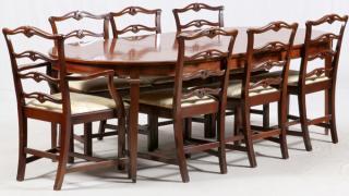 Appraisal: MAHOGANY DINING TABLE CHAIRSC MAHOGANY DINING TABLE CHAIRS C PLUS