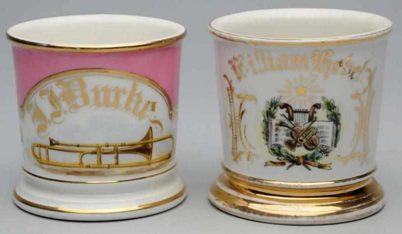 Appraisal: Lot of Musical Shaving Mugs Includes one with trombone and