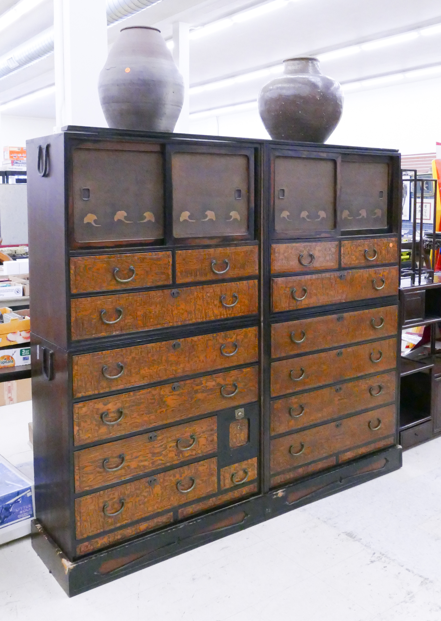 Appraisal: Taisho Japanese Stack Large Tansu Chest- x x ''