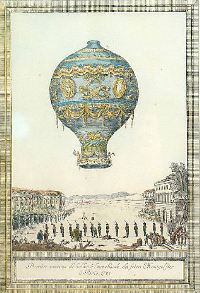 Appraisal: Charles Dupont Hot Air Balloons Handcolored etchings on wove papers