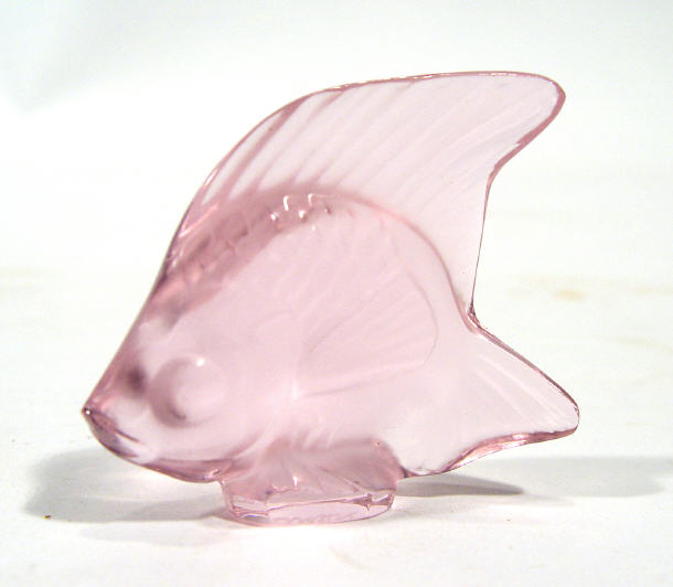 Appraisal: Pink Lalique glass fish etched Lalique France to the base