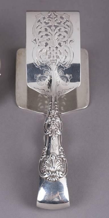 Appraisal: Tiffany Co sterling asparagus server A Tiffany Co sterling asparagus