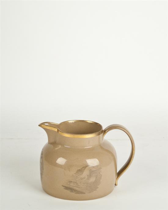 Appraisal: A Drabware Pitcher possibly Wedgwood but unmarked a squat form