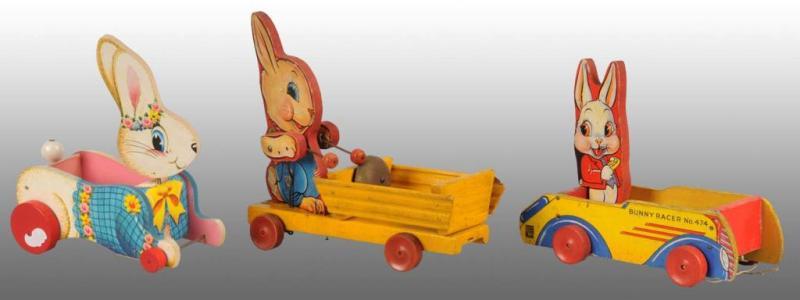 Appraisal: Lot of Fisher Price Rabbit Pull Toys Description American Includes