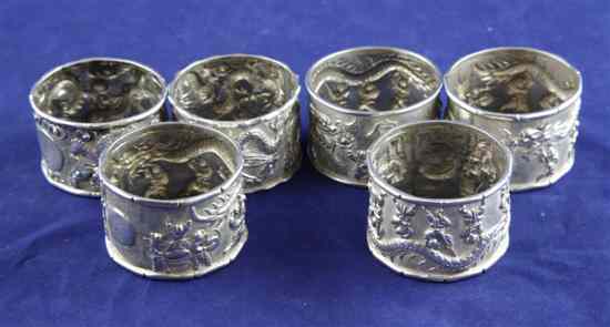 Appraisal: A matched set of six early th century Chinese silver