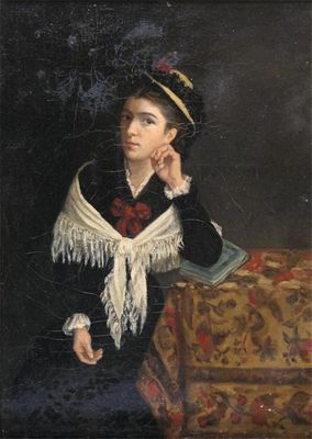 Appraisal: French School th Century Portrait of a young woman wearing