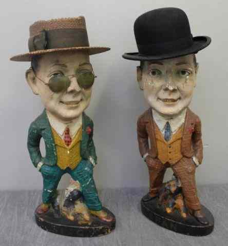 Appraisal: Spic Span Pair of Polychrome CompositeAdvertising Sculptures From a Larchmont