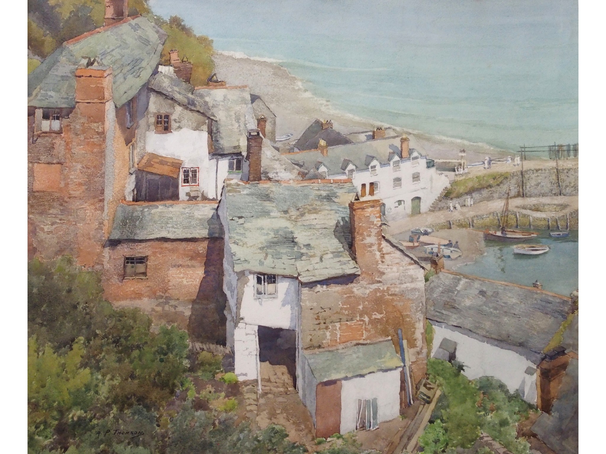 Appraisal: ALEXANDER P THOMSON RSW Scottish fl - d QUAINT CLOVELLYWatercolour