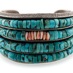 Appraisal: Olin Tsingine Hopi-Din b Tufa Cast Silver Cuff Bracelet with