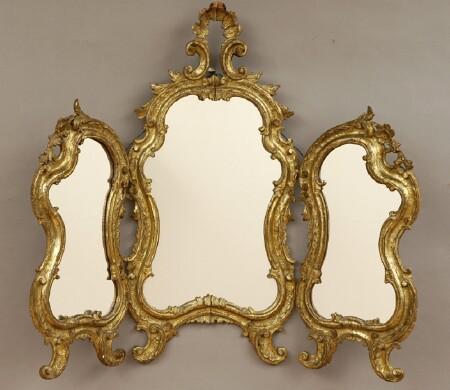 Appraisal: Venetian Rococo-Style Giltwood Dressing Mirror x in Provenance From the