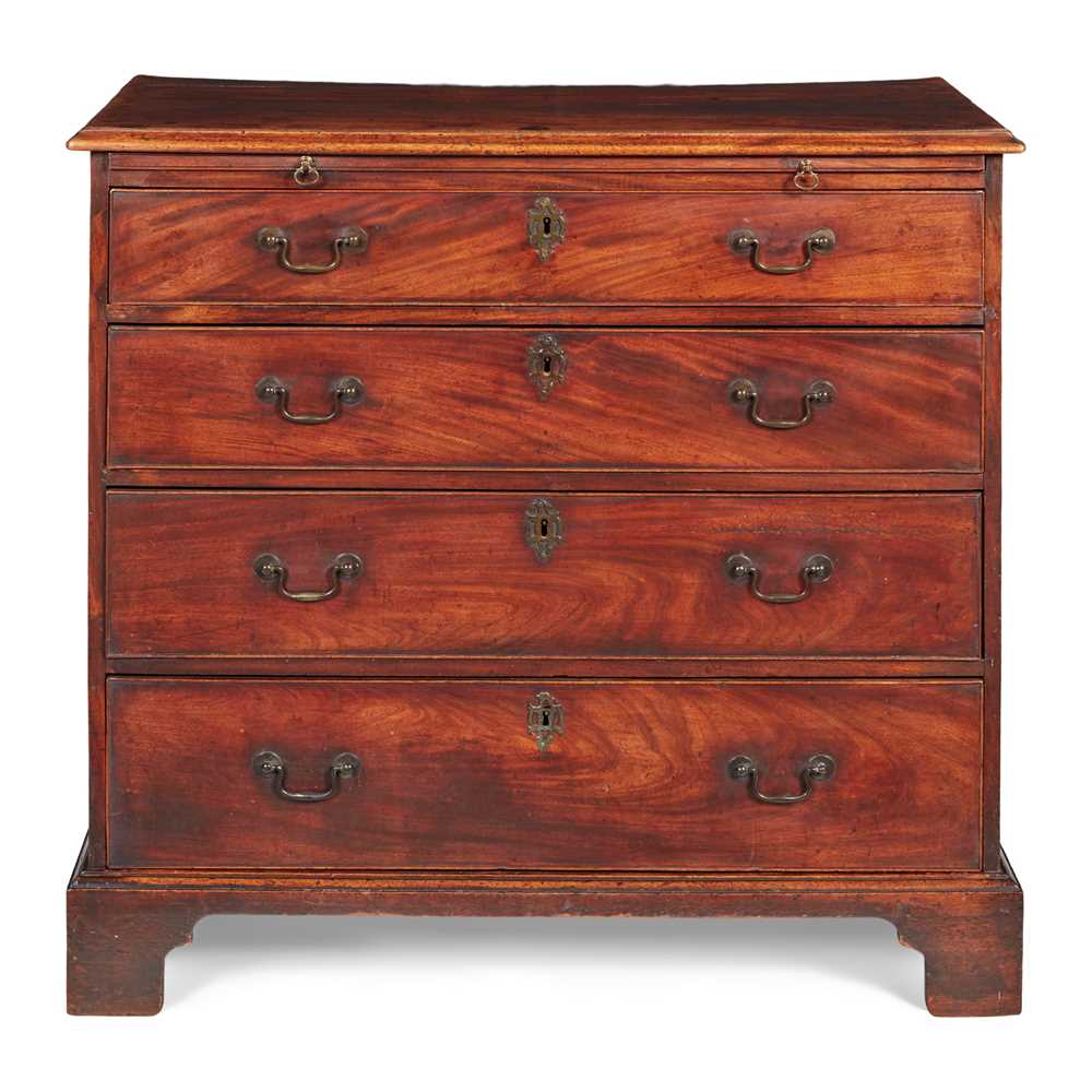 Appraisal: GEORGE III MAHOGANY CHEST OF DRAWERS TH CENTURY the top