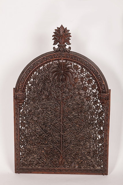 Appraisal: AN EARLY TH CENTURY NORTHERN INDIAN CARVED WOODEN PANEL with