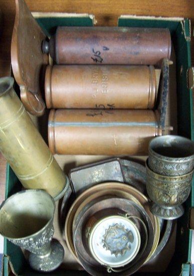 Appraisal: Four copper hot water bottles and sundries