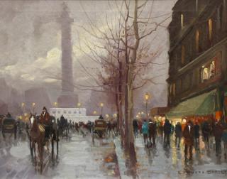 Appraisal: Painting Edouard Cortes Edouard Cortes French - Place de la