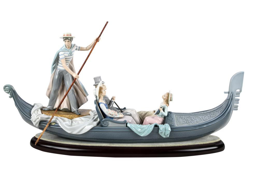 Appraisal: LLADRO GONDOLAwith a removable wood stick Condition no apparent repairs