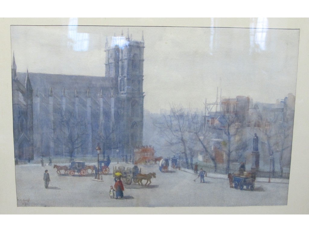 Appraisal: A W ANSELL Watercolour 'Westminster' signed and dated