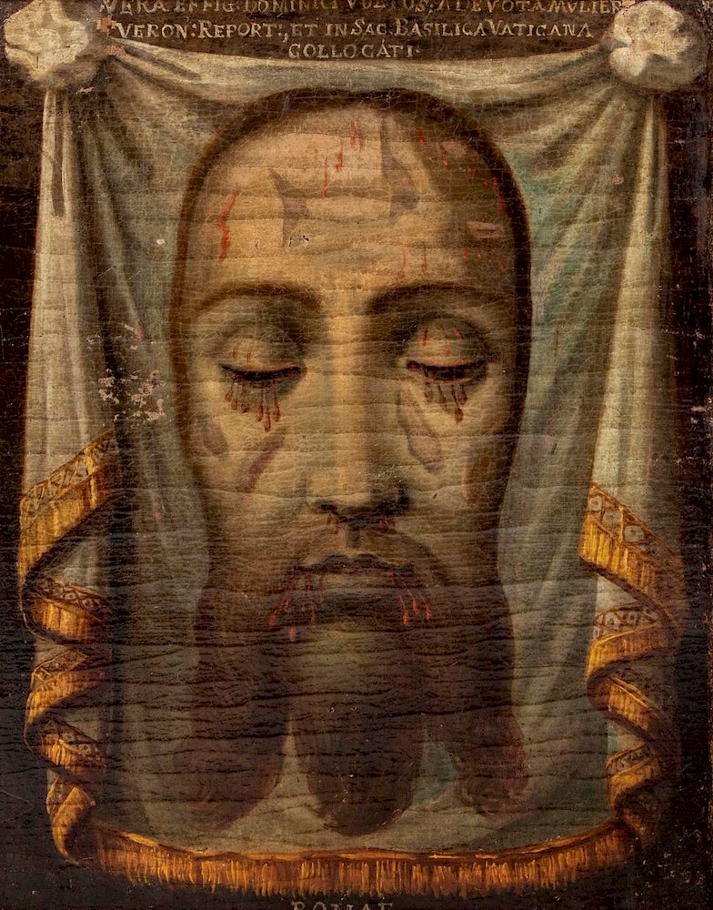 Appraisal: Italian School th Century Death Mask of Christ Veil of