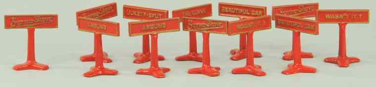 Appraisal: LOT OF BURMA SHAVE ROAD SIGNS Cast iron later castings