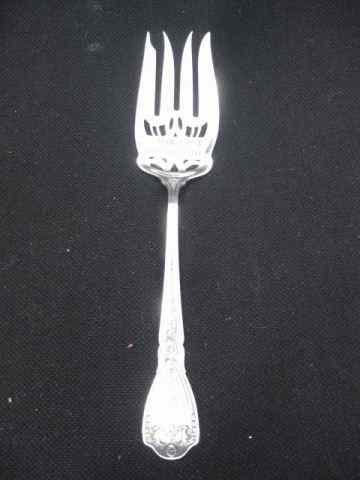 Appraisal: Sterling Silver Meat Fork elaborate openwork four tine circa excellent